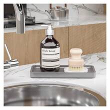 Small Bathroom Vanity Tray For Countertop Makeup Perfume Jewelry Decor Candle Keys, Bamboo Kitchen Tray For Soap Dispenser Spice, Small Catchall Tray Toilet Tank 7.9"L X 4"W X 0.79"H Silver - 多色134 - 查看 3