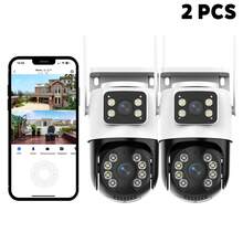 4MP+4MP HD Dual-Linsen Sicherheitskamera mit 360° Multi-Winkel-Ansicht, KI-Bewegungserkennung, wasserdichter Stromversorgung, WLAN-Konnektivität, Zwei-Wege-Audio und Mobil-App-Steuerung - Drahtlose Heim-Sicherheitsassistentin, Drahtlose Sicherheitskamera