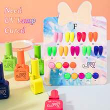 JR Set de 9 piezas de 15ml de esmalte de uñas en gel de colores, con botella y tapa con diseño de lazo para el Día de San Valentín, gel UV LED que se retira con remojo, regalo para las uñas de las niñas - Multicolor - Ver 7