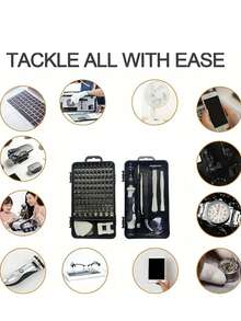 Magnetic Precision Screwdriver Set Computer Pc Phone Repair Tool Kit Metal Magnetic Manual Use Without Electricity For Mobile Phones Cameras Clocks Disassembly And Repair, Home Maintenance Versatile Tool Kit Durable Screwdriver Set - Black - View 11