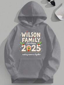 Sudadera con capucha con cordón y estampado de letras para hombre, para otoño - Gris - Ver 7