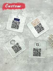 Personalised Wifi QR Code Acrylic Coaster | Your Own QR Code & Logo Printed Acrylic Coaster, Wedding Logo, | Wedding Page Photos | Scanable Office Wifi, Company, Event, Family, Vacation, Keepsake, Promotional Coasters, Client| Coffee, Wine, Tea | Company, Menu, Appointment, Payment Point QR Code - Multicolor - View 7