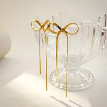 1 Đôi bông tai tua rua dài thắt nơ thanh lịch dành cho nữ, thích hợp để đeo hàng ngày, dự tiệc sinh nhật, hẹn hò. - Hoa tai - Xem 8