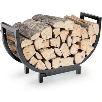 Firewood Rack IndoorFirewood Storage Outdoor Metal 24 Inch Double Coated Fire Wood Organizer Fireplace Tools Fireplace Log Rack For Wood Storage Keeps Firewood Neat Fit On Garden