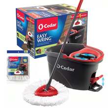 O-Cedar EasyWring Spin Mop And Bucket System Cleaning Tools And Accessories + 2ct Mop Head Replacement Cleaning Tool Refills - 1 - 查看 12