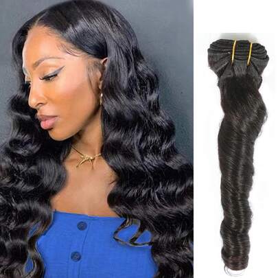 松散波浪卷发束，巴西天然发束，蓬松卷曲短款真人发束，10-22英寸