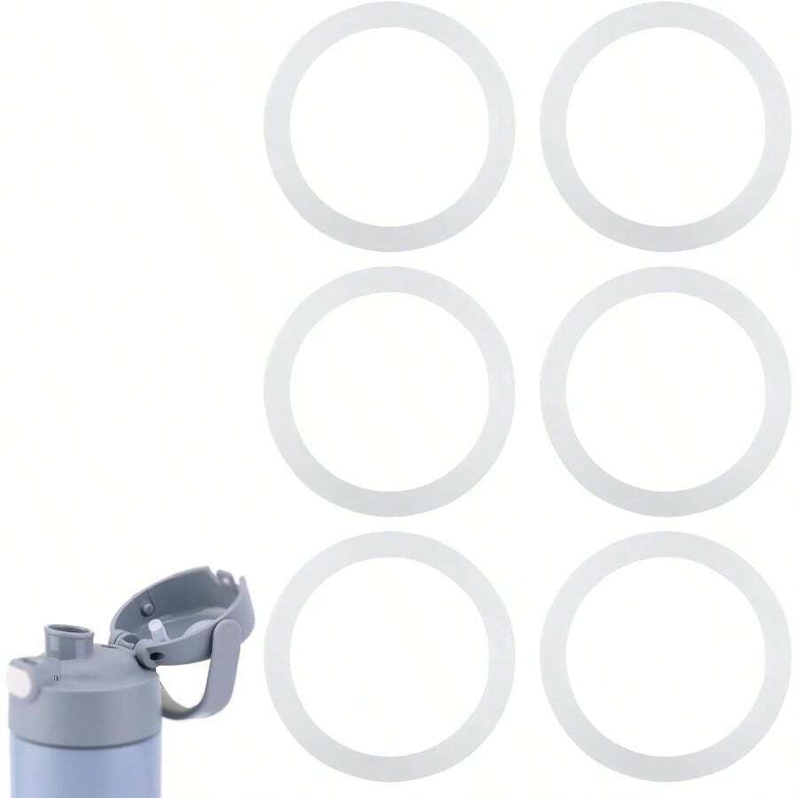 6pcs Bottle Seal Ring FUNTAINER, Silicone Bottle Lid Gaskets Accessories Leak - Proof Seal Parts Compatible With FUNTAINE 16 Ounce Stainless Steel Vacuum Insulated Bottle - trong suốt - Xem 1