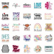 50pcs Motivational Quote Stickers, Inspirational Stickers, Positive Stickers, Affirmation Stickers, Waterproof Vinyl Stickers, Suitable For Diary, Computer, Scrapbook, Luggage, Water Bottle, Phone, Etc. - Multicolor - View 6