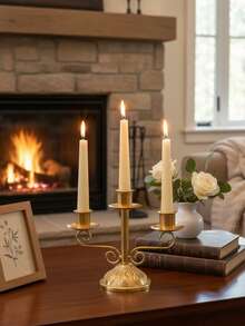 1PC European Vintage Iron Candlestick Candlelight Dinner Shooting Props Candlelight Dinner Wedding Table Decoration Decoration Halloween, Spooky, Autumn, Festival, Holiday , Winter, Holiday, Festival,Room Decor,Gifts