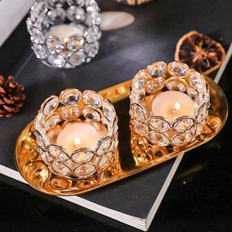 Crystal Chandelier Candlestick - Wedding Party Table Decoration - Moving House Gift - Decorative Candlestick For The Center Of The Wedding Home Dining Table - Ramadan Decoration Candlestick - Festival Party Decoration Items, Ramadan Decoration Display Items (Excluding Candles)