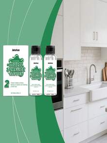 1pc 60ml Multi-Surface Cleaner Set. A Household Cleaning Agent For Decontaminating And Cleaning Surfaces Of Kitchen, Bathroom, And Washbasin. It Can Powerfully Remove Heavy Oil Stains, Specifically Eliminate Bacteria And Odors. Its Oil-Removing Power Is Fully Enhanced, Specializing In Tackling Stubborn Stains. It Is Easy To Use, Saving Time And Effort, And Is A Must-Have For Home Use.