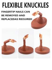 1Set Nail Train Practice Hand For Acrylic Nails Mechanical Nail Finger Model Non-Slip ABS Professional False Full Cover Fake,Nail Painting Practice, Beginner Acrylic Manicure Kit Accessories, Press-On Nail Designs, Nail Salon Equipment And Decorations, For Nail Art Display Practice.