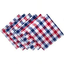 DII% Algodón, Juego de Servilletas Básicas Sobredimensionadas de 20x20, Rojo, Blanco y Azul a Cuadros - Cuadros rojo, blanco y azul - Ver 13