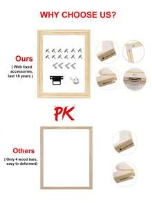 1 Set DIY Holzrahmen, verfügbare Größen: 30x40cm, 40x50cm, 50x70cm, geeignet für Ölgemälde Leinwand, Kiefernholzrahmen, Wandkunst, Diamantmalerei, Zapfen- und Zapfenstruktur Holzleisten, dickere Pinselstriche, gespannter Drahtrahmen, Innenrahmen zum Üben, Wohndekoration Geschenk, Geburtstags- & Abschlussgeschenk - Zubehör für Holzförderbänder - Übersicht 10
