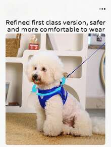 Breathable Christmas Gift Mesh Pet Harness With Reflective Leash, Adjustable Training Collar And Leash - Suitable For Cats And Dogs