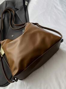 1pc Solid Color PU Fabric Zipper Closure Fashion Casual Backpack, Women's Shoulder Crossbody Bag, Suitable For Daily Commute, Work, School, Shopping, Short Trip - Multicolor - View 9