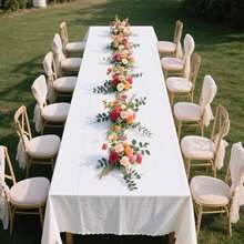 1pc White Tablecloth, Durable Polyester Fiber, Suitable For Villa Dining, Wedding, Restaurant, Coastal Wedding Decor, Elegant Square Tablecloth For Family Gathering, Party And Outdoor Events, Available In Multiple Sizes, Designed For Multi-Person Gathering - White - View 2