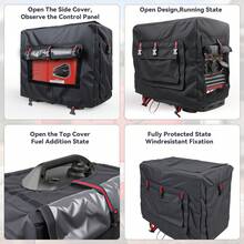 Outdoor Generator Cover While Running Universal Portable Generator Tent For Most Generators Up To 4000W, 21.7 X 13.8x17.4 Inches,Can Be Rolled Up And Opened All Around, Black - Black - View 3