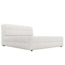 MERAX King Size Upholstered Platform Bed, White - 白色-1 - 查看 6