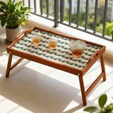 Wood Bed Tray Table With Folding Legs & Handles Portable Laptop Desk And Breakfast Tray For Bed Sofa Multi-Use Snack Work Station 19.7x11.8 Brown - Multicolor - View 7