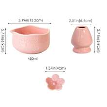 10pcs Japanese Ceramic Matcha Tea Set, Including Matcha Bowl With Spout, Packed In Colorful Gift Box - Multicolor - View 5