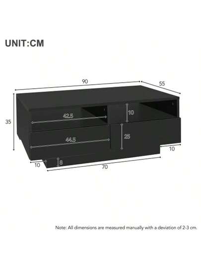 (=WF323712BAA) LED High Gloss Coffee Tafel Drawers, Sofa Table, Living Room Moderne Meubel 16 Lights Bedroom, USB view 5