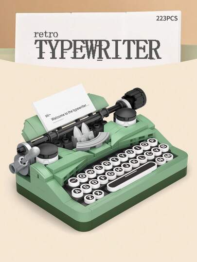 LOZ 223 piezas Bloques de construcción de máquina de escribir vintage, modelo de máquina de impresión de juguete, regalo de decoración de oficina, regalo de Navidad