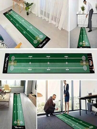 Portable Golf Practice Mat - Washable, Non-Slip, Training Mat With Target Scoring System, Suitable For Indoor/Outdoor Use In Home And Office, Made Of Polyester Fiber, Perfect For Indoor Sports