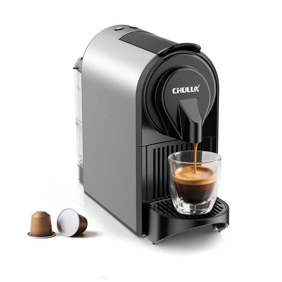 CHULUX Pod Coffee Maker, 1400W Home Espresso Machine For Single And Lungo, Mystic Gray