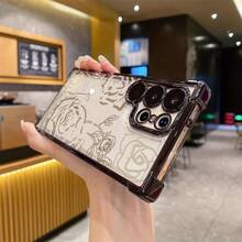 Esta funda de teléfono con diseño de rosa lineal adecuada para teléfonos de la serie, incluyendo S25 ULTRA, S25, S24 Ultra, S24, S23, S23 FE, S23 Ultra, y S22, S21, S20 FE, S20 Ultra, A03s, A04E/M04, A05s, A06 4G, A13 4G, A15 4G/5G, A25 5G, A32 4G, A55 5G, A03, A04, A05, A12/M12 4G, A13 5G/A04S, A16 4G/5G, A35 5G, S20, S20 Plus, A34.Utiliza material TPU electrochapado que se adapta a todos los géneros y proporciona protección para el marco de lentes con transparencia impresa. - Colores mixtos - Ver 8