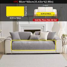 1个雪尼尔沙发垫 - 亲肤、宠物友好、可机洗，适用于1-4人沙发 - 淺灰色 - 查看 16