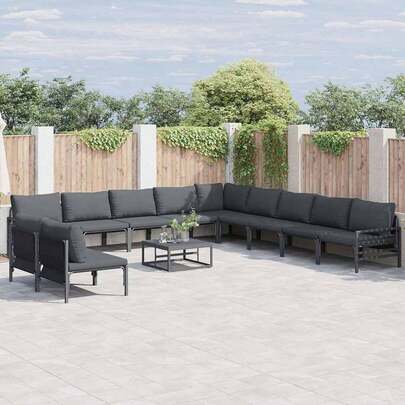 Garden Sofa Set Anthracite Steel