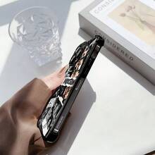 Funda para teléfono compatible con la banda O- para modelos de for  17, 16E, 16, 15, 14, 13, 12, 11 Mini, Pro, Max, Air, X, XR, XSMAX, 8, 7 Plus, con una cubierta trasera suave transparente anti-caídas. - Negro - Ver 5