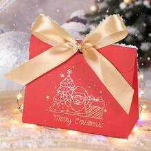 5/20 Pcs Santa Claus Pattern Gift Box;Christmas Gift Theme Dessert Packaging Box; Christmas Candy Gift Packaging Box; Biscuit Snack Gift Packaging Box - Wave Cover - View 9