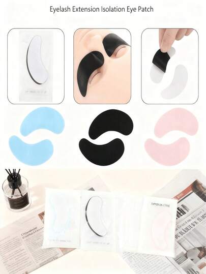 5random Color Patches Gel Eye Pad Eyelash Paper Eyelash Extension Patch Tip Sticker Packaging Makeup Tool