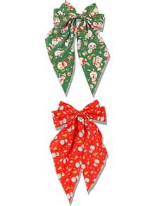 1/6 Stücke Süße Weihnachtsparty Schleife Cartoon Muster Haarclips für Kinder, süße Haaraccessoires für Mädchen