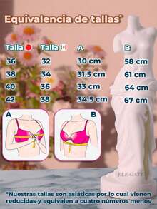 Brasier Sujetador ROP.39 Diseño de Encaje Floral efecto push-up ELE-GATE - Rosa Fucsia - Ver 2