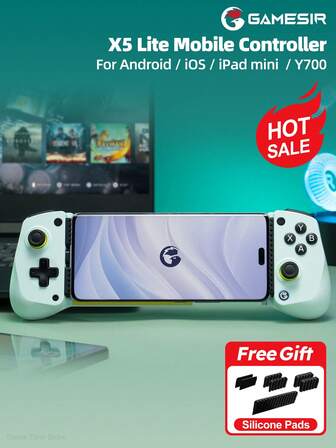  Controlador de juegos móviles GameSir X5 Lite compatible con 15 16 series, iOS, Android, tabletas, compatible con dispositivos de longitud 105-213mm, joystick de efecto Hall, liviano y ergonómico, compatible con Game Pass, Zenless Zone Zero, juegos en la nube, Steam/Moonlight Streaming Games, Remote Play, color Wasabi