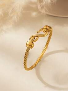 1pc Fashionable Minimalist S-Shaped Women Bracelet, Suitable For Daily Wear And Gift - Yellow Gold - View 1