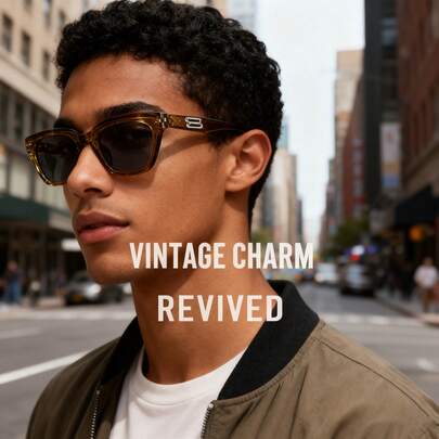 1pc Retro Square Frame Glasses, Modern Edge Design, High-Definition Lenses, Fashion Accessory Glasses For Men & Women