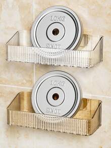 1pc Kids Bath Storage Rack, Drill-Free Installation, Hollow Bottom Bathroom Organizer Shelf