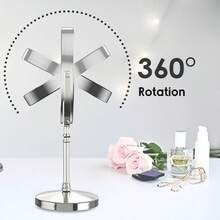 8-Inch Lighted Makeup Mirror With Magnification, 3 Light Colors, Adjustable Brightness And Height, 360° Rotation, 10X Magnifying Mirror With Lights, LED Makeup Mirror For Women - Chrome - Multicolor - View 8