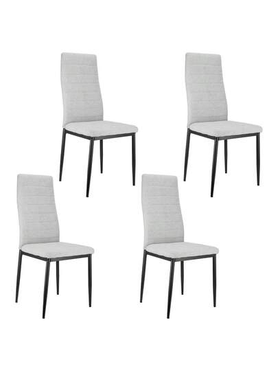 Set Of Dining Chairs High Backrest, Metal Frame Padded Seat Com Tafel Room, Living Room Office view 2
