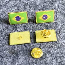 Broche quadrado de alta qualidade com bandeira, em resina com formato de onda, ideal para decoração de festas. Apresenta bandeiras de todo o mundo. - Multicolorido - Ver 5