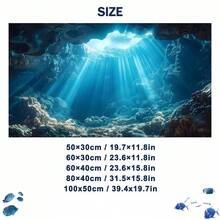 Sunlight Cave, Fish Tank Background Painting, Aquarium Scenery Sticker, High Definition PVC Material, Ornamental Fish Decor, Aquarium Accessories, Suitable For Stream Fish Tank, Planted Fish Tank, Freshwater Tank, Saltwater Tank, Reptile Tank, Professional Aquarium Design, Easy Installation