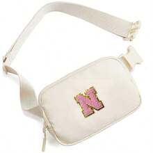 Minimalistyczna, haftowana saszetka biodrowa z napisem, materiał nylonowy, odpowiednia do uprawiania sportów na świeżym powietrzu, fitnessu w pomieszczeniach, torby na klatkę piersiową do wypoczynku, sportu, fitnessu, biegania i aktywności na świeżym powietrzu, do przechowywania sprzętu