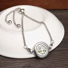 2026 New Aromatherapy Diffuser Products Tool Accessories Aroma Bracelets Stretchable Aromatherapy Essential Oil Diffuser Bracelet Adjustable Chain Perfume Oils Diffuser Bracelets For Men Women Couple Gifts - Silver - View 9