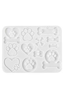 1pc Silicone Molds For Earrings And Pendants, Suitable For Keychains, Dog Claws, And Hearts, DIY Sets, Suitable For Handmade Accessories, Jewelry Making, And Crafts - Durable And Flexible Rectangular Molds - White - View 11