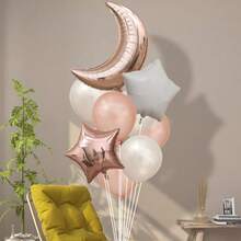Set de 10 piezas de decoración de globos aerostáticos flotantes con luna y estrella de Ramadán, decoración de fondo para fiesta - Multicolor - Ver 4