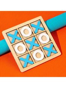 1 pièce Jeu de morpion en bois massif de haute qualité de 8,8 cm de hauteur (couleur aléatoire), très pratique à transporter. Compact et portable. Parfait pour les divertissements de jardin, les fêtes et également un cadeau ou un gadget de jeu de table idéal pour la famille. - Multicolore - Voir 7